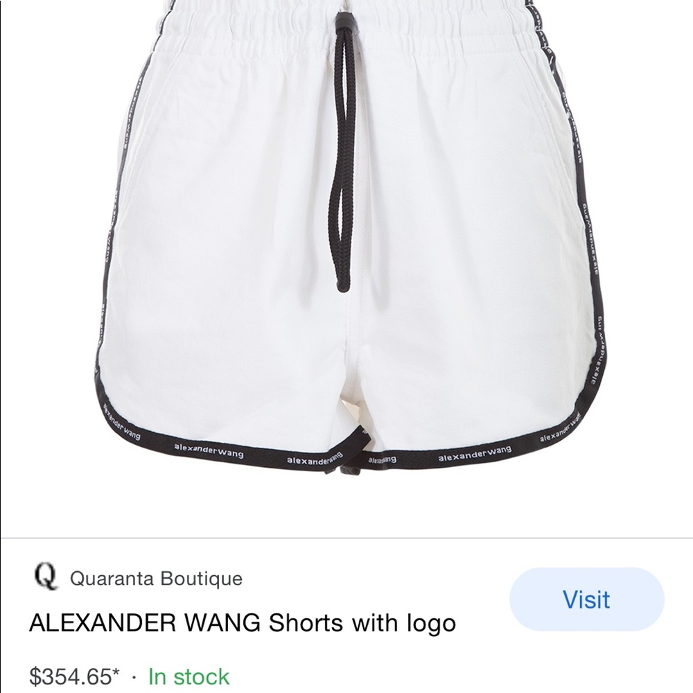 Alexander Wang White Track Short